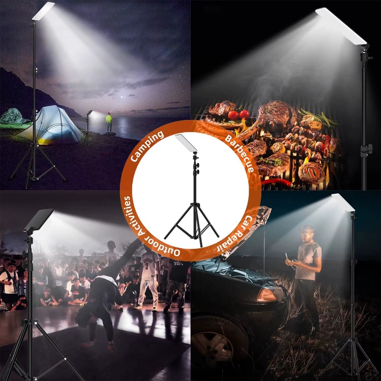 Illuminate Your Adventures: 1680 Lumen Portable LED Work Light with Adjustable Tripod for Camping and Outdoor Fun