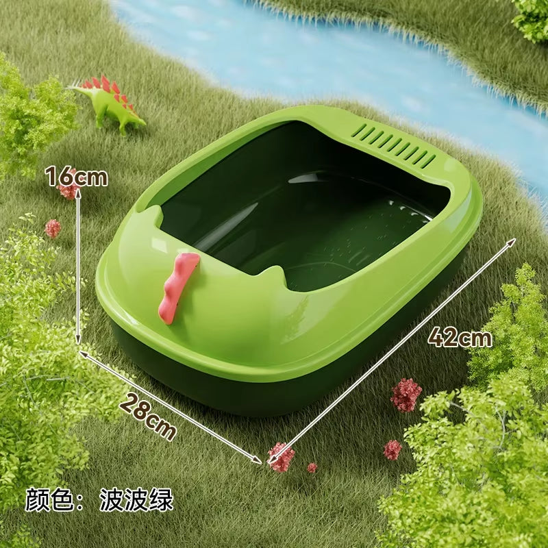 Large Semi-Enclosed Cat Litter Box with Detachable, Washable, and Anti-Splash Design for Enhanced Convenience for Large Cats
