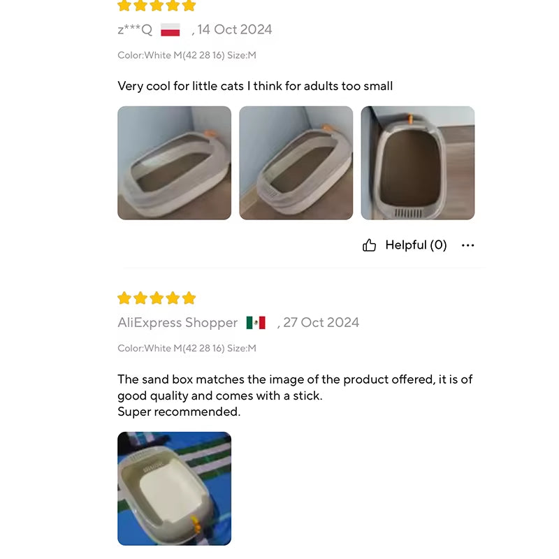 Large Semi-Enclosed Cat Litter Box with Detachable, Washable, and Anti-Splash Design for Enhanced Convenience for Large Cats