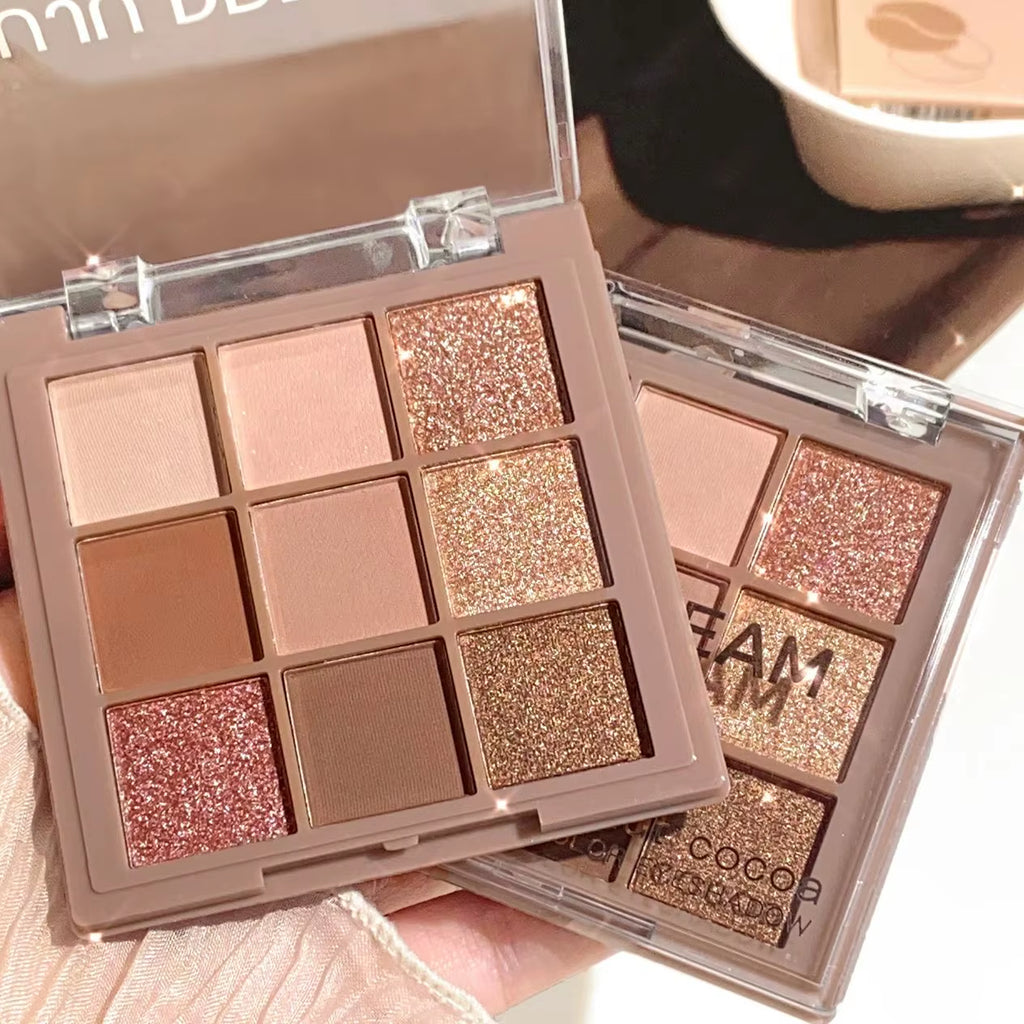 Premium 9-18 Color Eyeshadow Palette - Velvet Matte and Shimmer Finish, Long-lasting Waterproof Formula, Featuring Berry, Brown, and Nude Shades