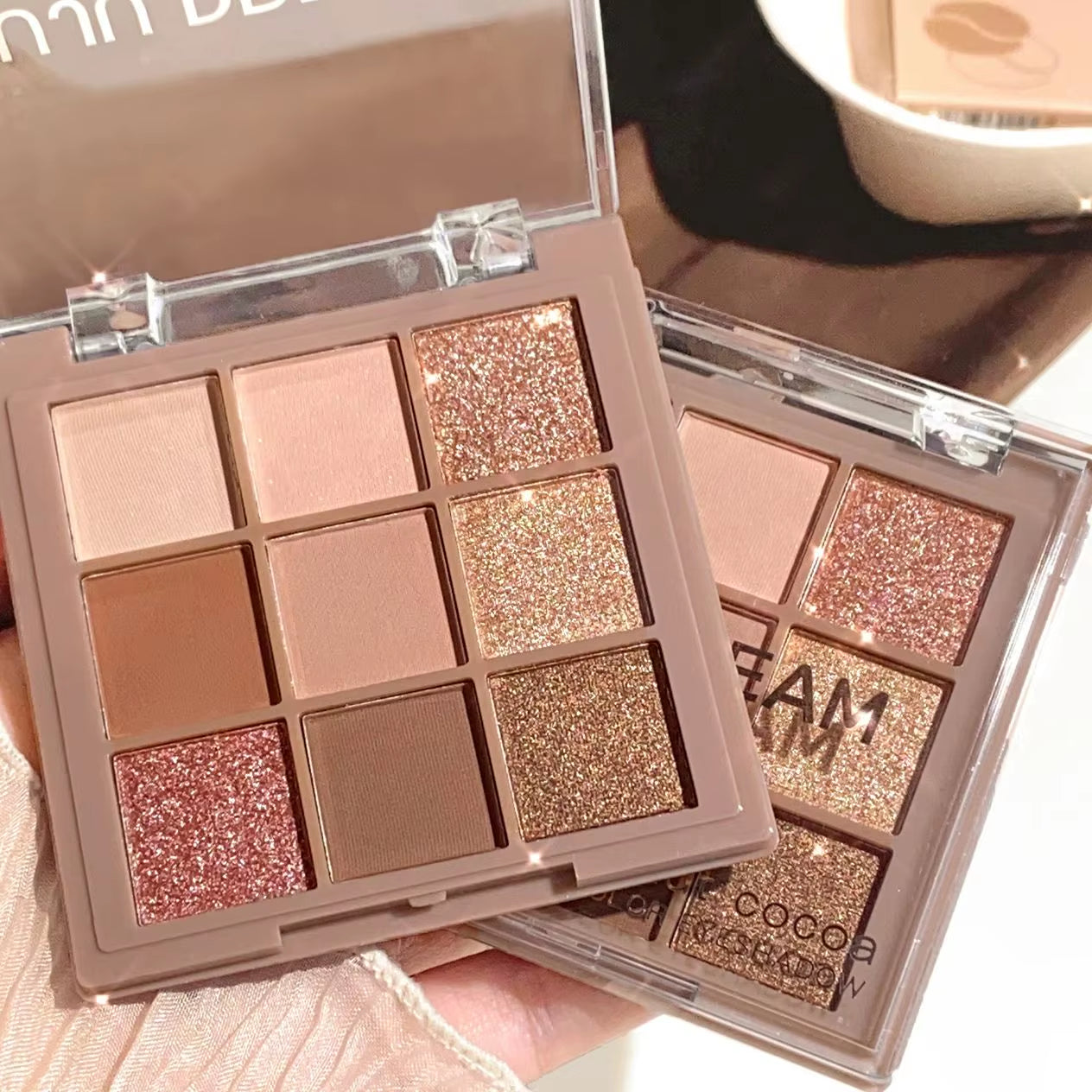 Premium 9-18 Color Eyeshadow Palette - Velvet Matte and Shimmer Finish, Long-lasting Waterproof Formula, Featuring Berry, Brown, and Nude Shades