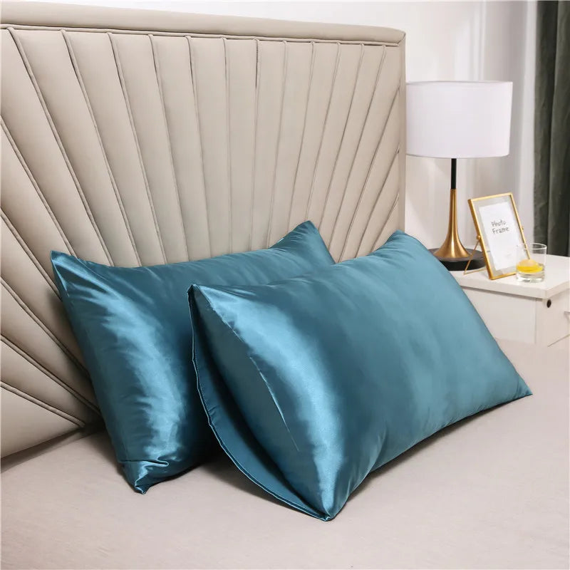 Silk Satin Pillowcase for Hair Care and Comfort - Standard/Queen Size, 1 Piece