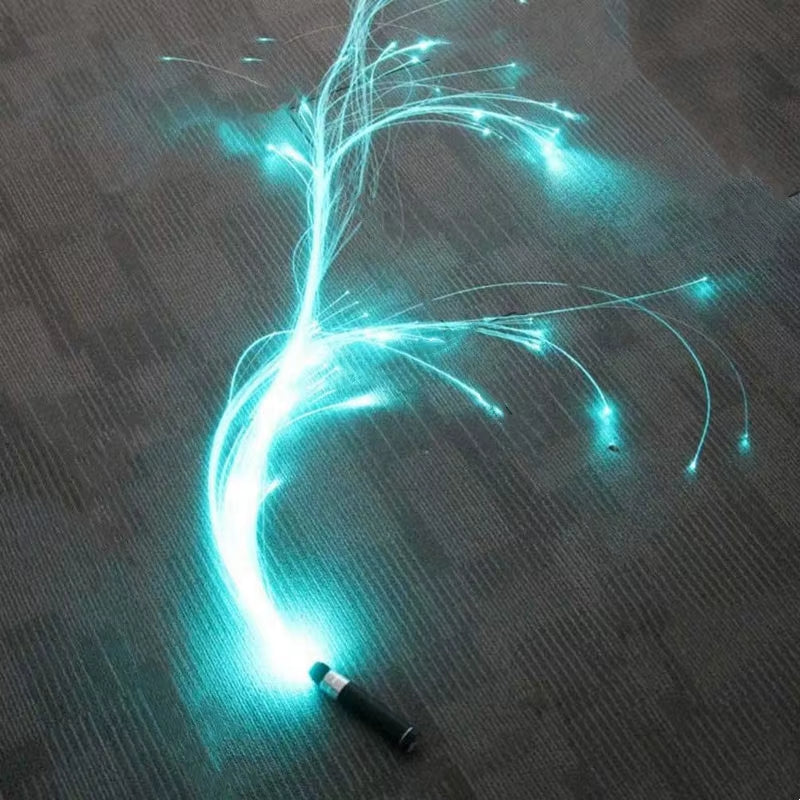 Rechargeable LED Fiber Optic Whip - Illuminated Flow Toy for Dance Parties and Rave Events