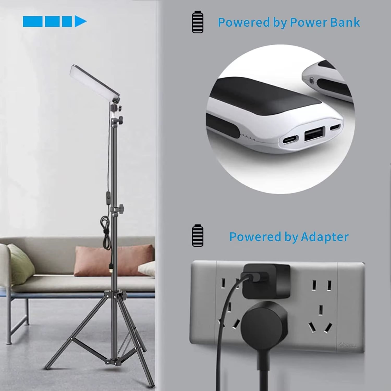 Illuminate Your Adventures: 1680 Lumen Portable LED Work Light with Adjustable Tripod for Camping and Outdoor Fun