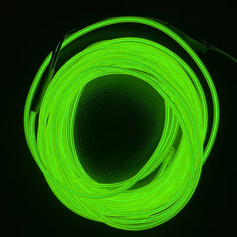 Multicolor EL Wire Neon Cable - 1M, 3M, 5M Lengths for Christmas, Dance Parties, and DIY Costumes with LED Strip and AA Battery Lamp