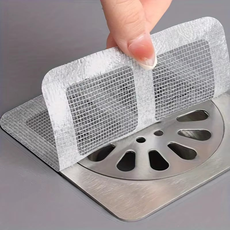 10/20/30Pcs Disposable Shower Drain Hair Catcher Mesh Stickers, Floor Drain Hair Filter, Disposable Hair Catchers for Shower
