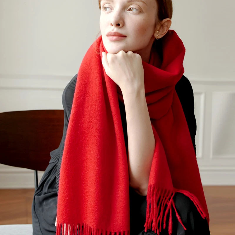 Elevate Your Winter Wardrobe with the Solidlove 100% Wool Scarf - The Ultimate Fashionable Poncho Wrap for Women