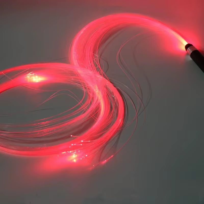 Rechargeable LED Fiber Optic Whip - Illuminated Flow Toy for Dance Parties and Rave Events