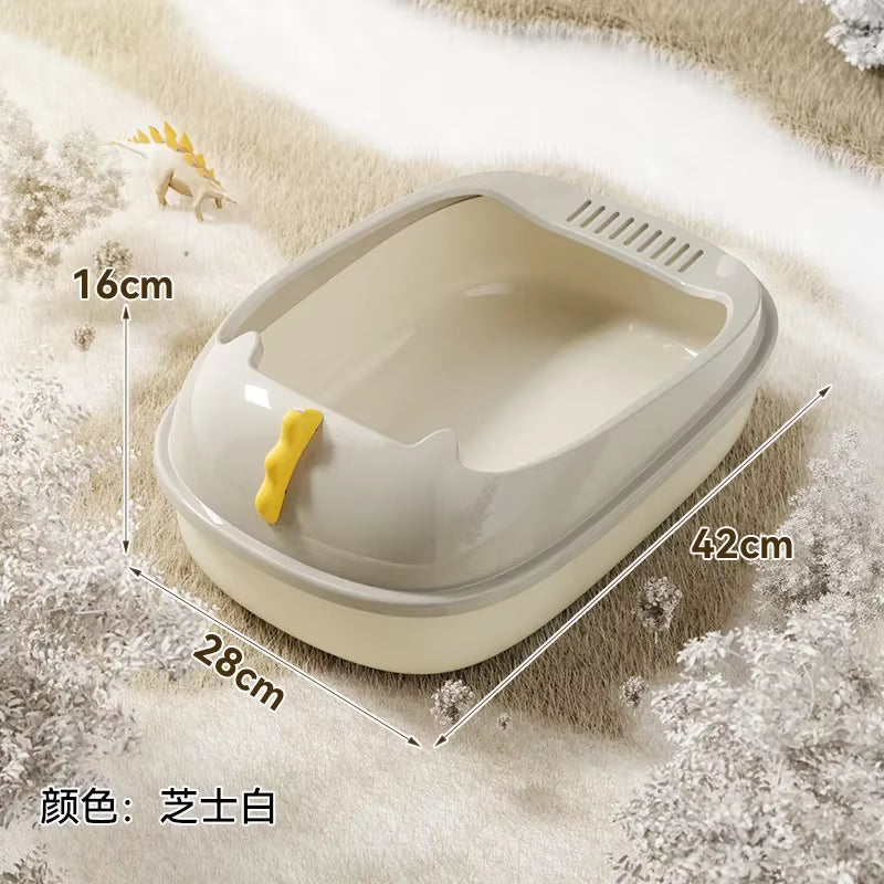 Large Semi-Enclosed Cat Litter Box with Detachable, Washable, and Anti-Splash Design for Enhanced Convenience for Large Cats