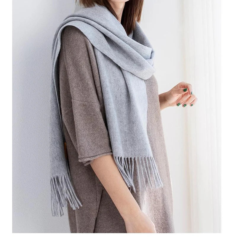 Elevate Your Winter Wardrobe with the Solidlove 100% Wool Scarf - The Ultimate Fashionable Poncho Wrap for Women