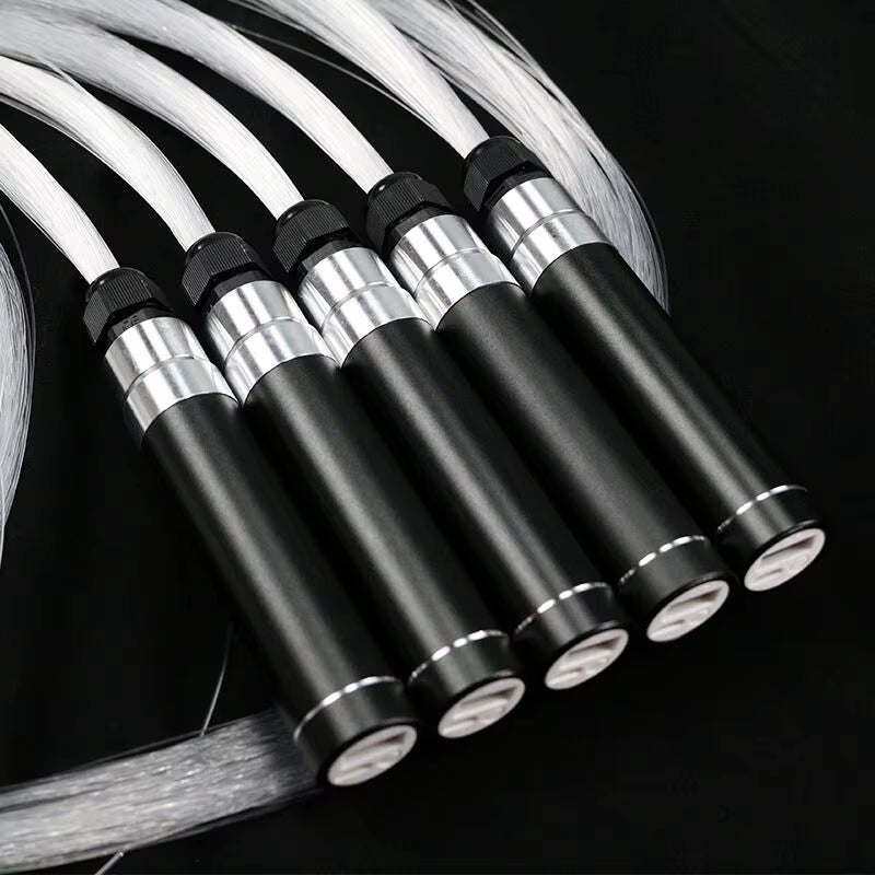 Rechargeable LED Fiber Optic Whip - Illuminated Flow Toy for Dance Parties and Rave Events