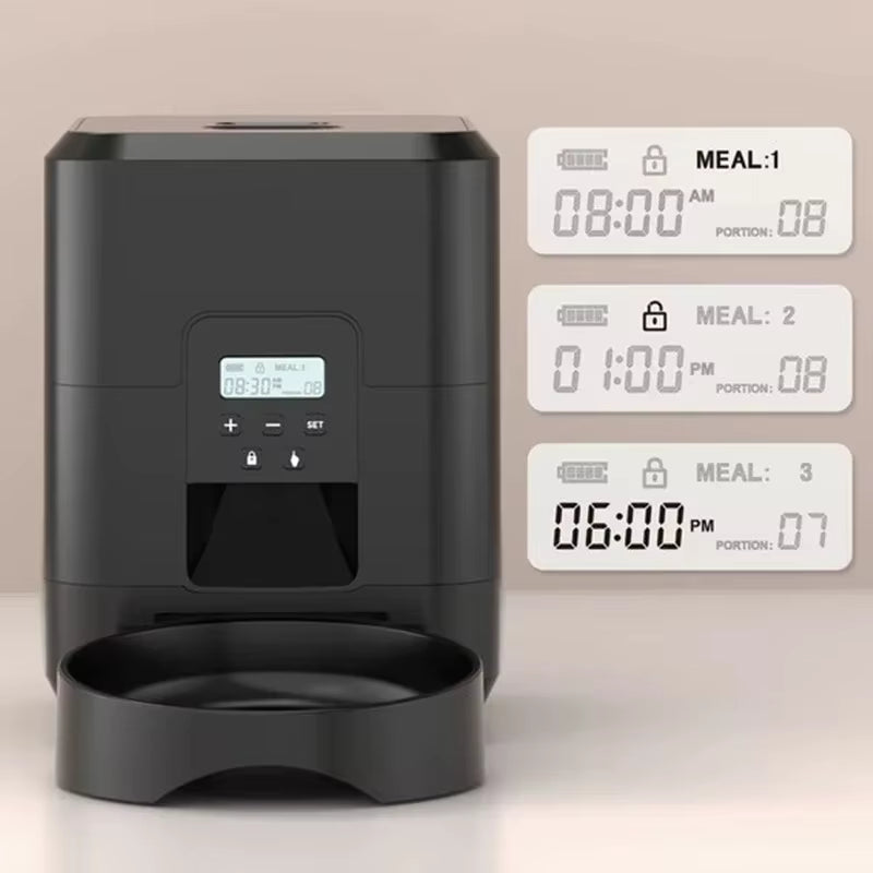 2L Automatic USB Push Button Pet Feeder with Timer - Smart Cat and Slow Dog Food Dispenser