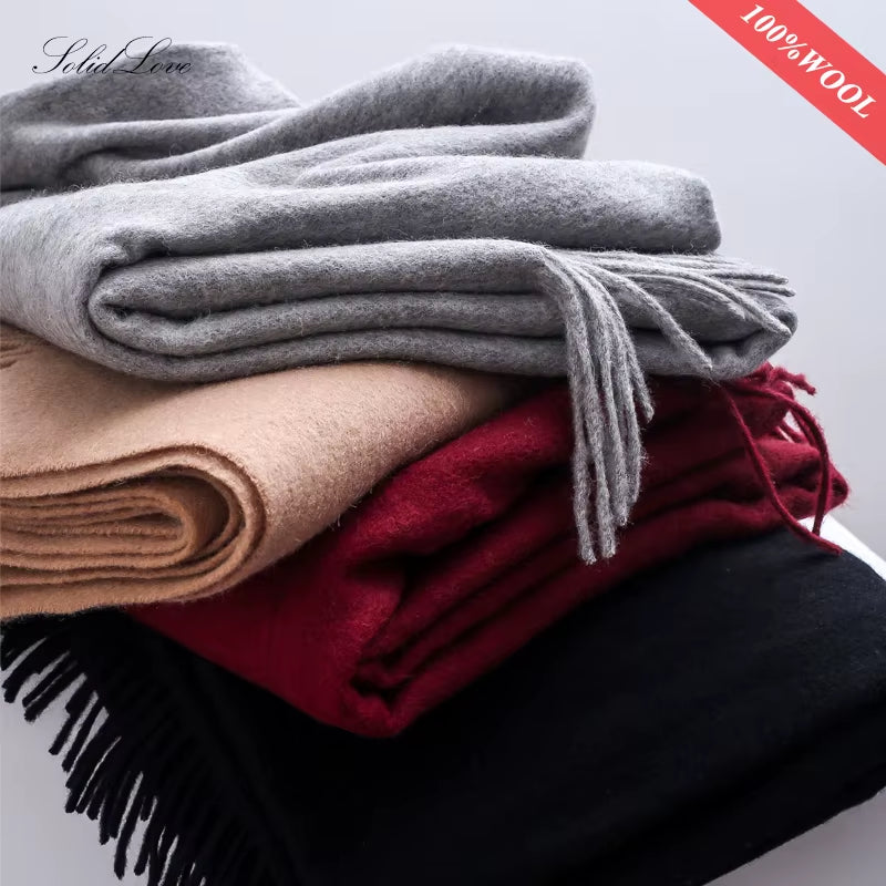 Elevate Your Winter Wardrobe with the Solidlove 100% Wool Scarf - The Ultimate Fashionable Poncho Wrap for Women