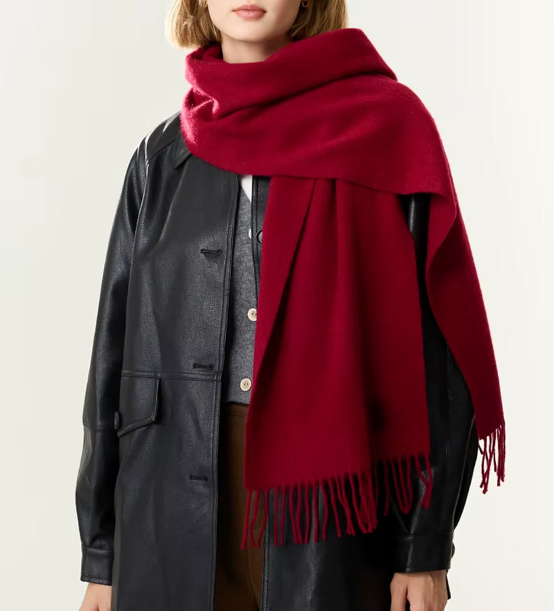 Elevate Your Winter Wardrobe with the Solidlove 100% Wool Scarf - The Ultimate Fashionable Poncho Wrap for Women