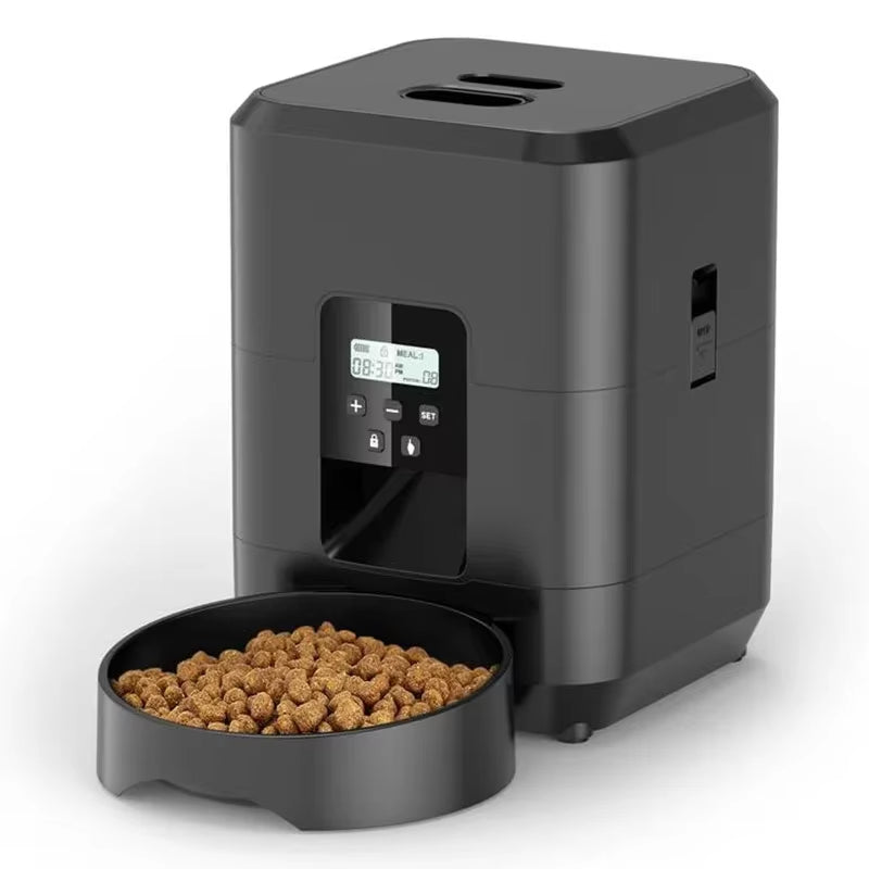 2L Automatic USB Push Button Pet Feeder with Timer - Smart Cat and Slow Dog Food Dispenser