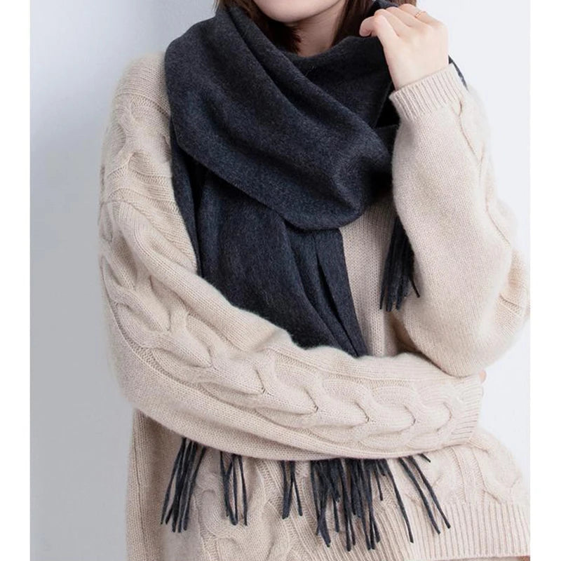 Elevate Your Winter Wardrobe with the Solidlove 100% Wool Scarf - The Ultimate Fashionable Poncho Wrap for Women
