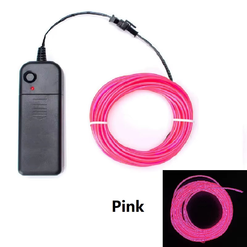 Multicolor EL Wire Neon Cable - 1M, 3M, 5M Lengths for Christmas, Dance Parties, and DIY Costumes with LED Strip and AA Battery Lamp