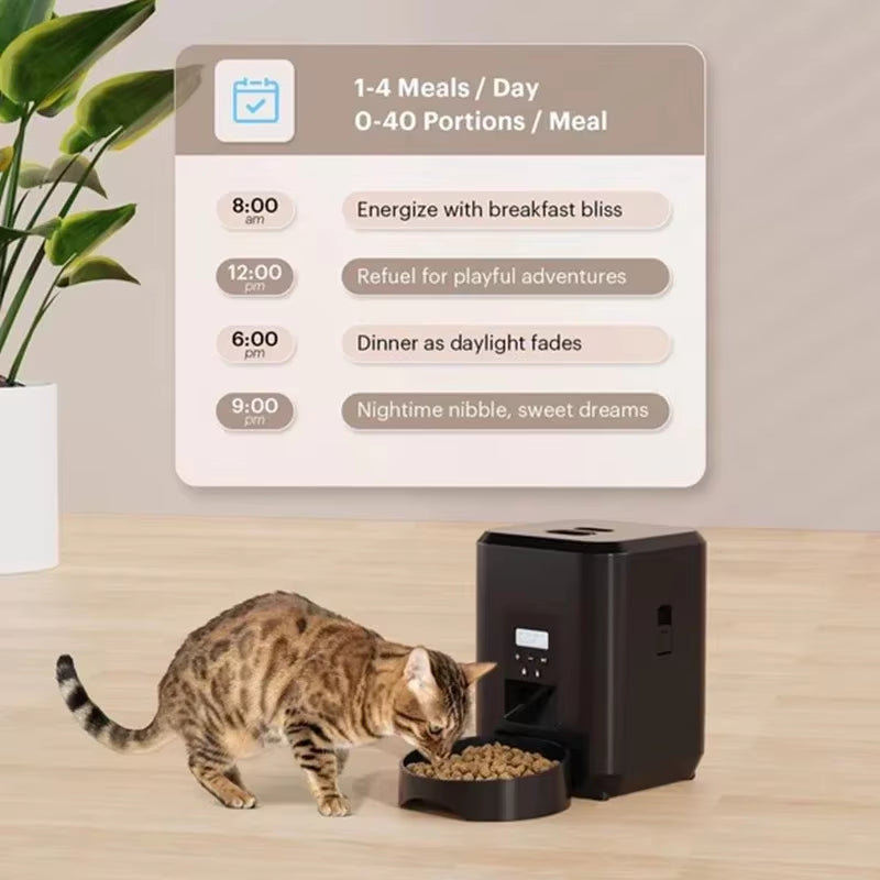 2L Automatic USB Push Button Pet Feeder with Timer - Smart Cat and Slow Dog Food Dispenser