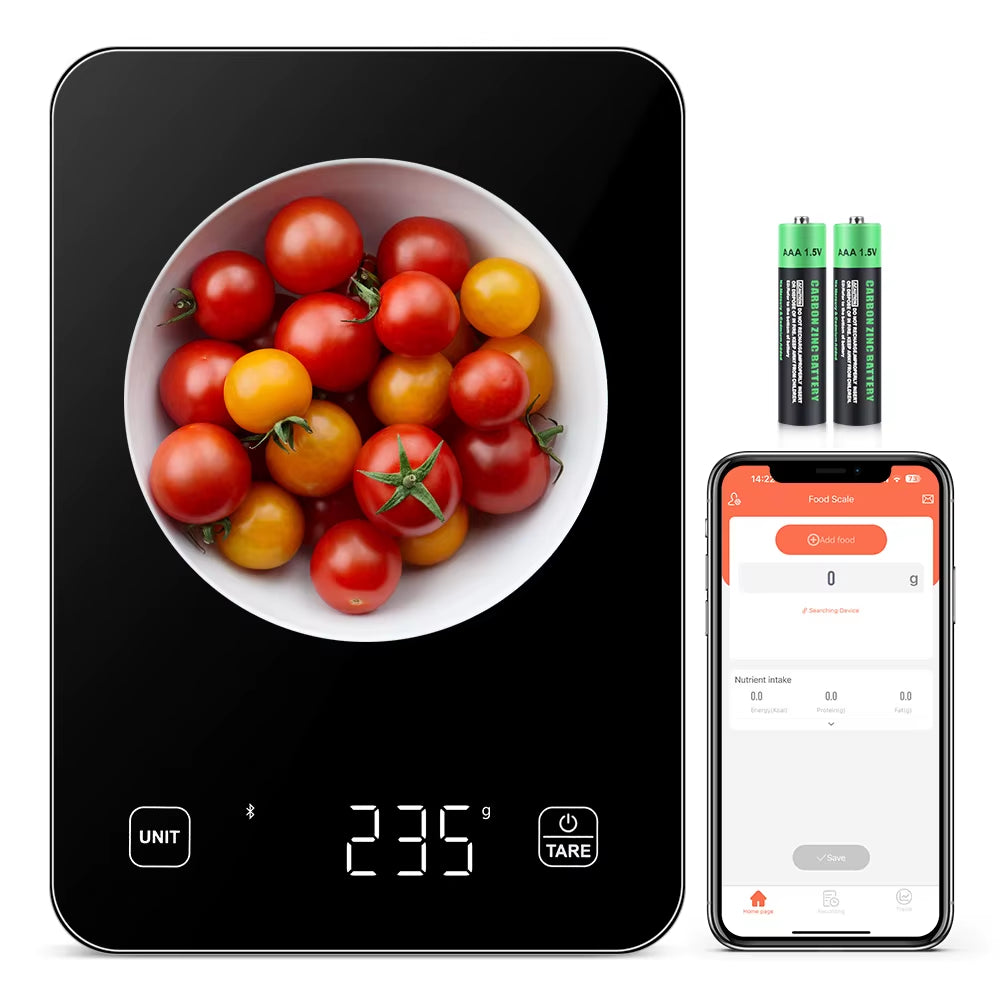 Professional Kitchen Food Scale with Smart App for Nutritional Analysis in Ounces and Grams