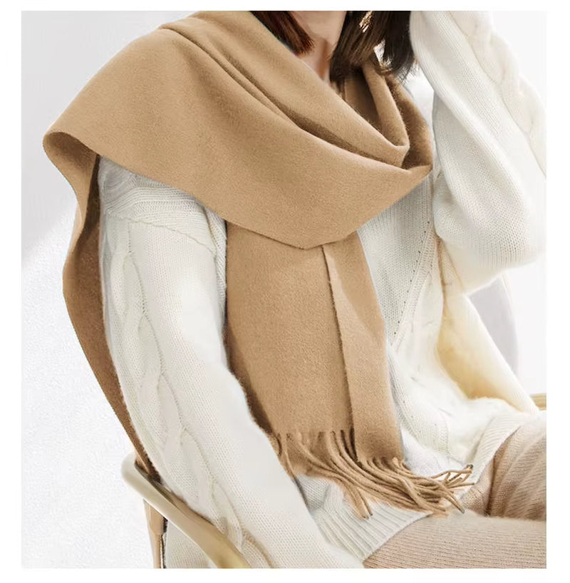 Elevate Your Winter Wardrobe with the Solidlove 100% Wool Scarf - The Ultimate Fashionable Poncho Wrap for Women