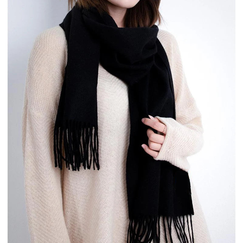 Elevate Your Winter Wardrobe with the Solidlove 100% Wool Scarf - The Ultimate Fashionable Poncho Wrap for Women