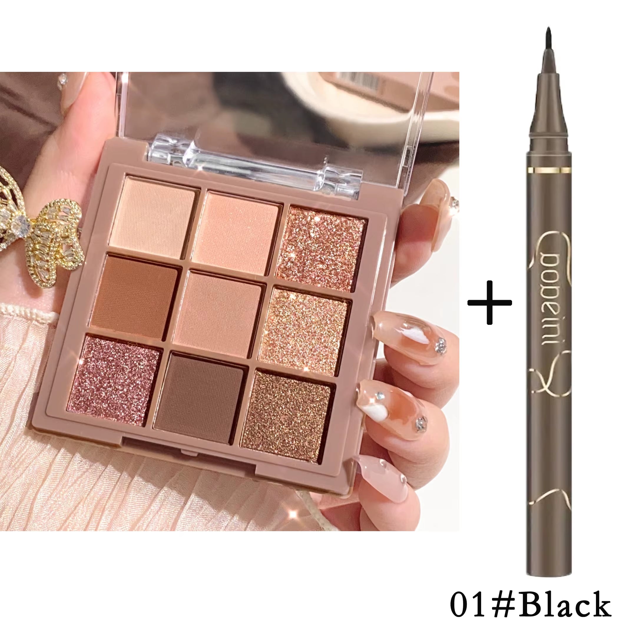 Premium 9-18 Color Eyeshadow Palette - Velvet Matte and Shimmer Finish, Long-lasting Waterproof Formula, Featuring Berry, Brown, and Nude Shades