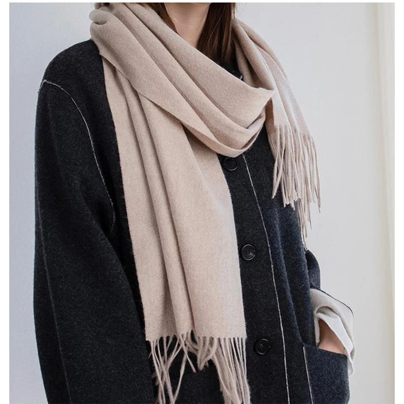 Elevate Your Winter Wardrobe with the Solidlove 100% Wool Scarf - The Ultimate Fashionable Poncho Wrap for Women