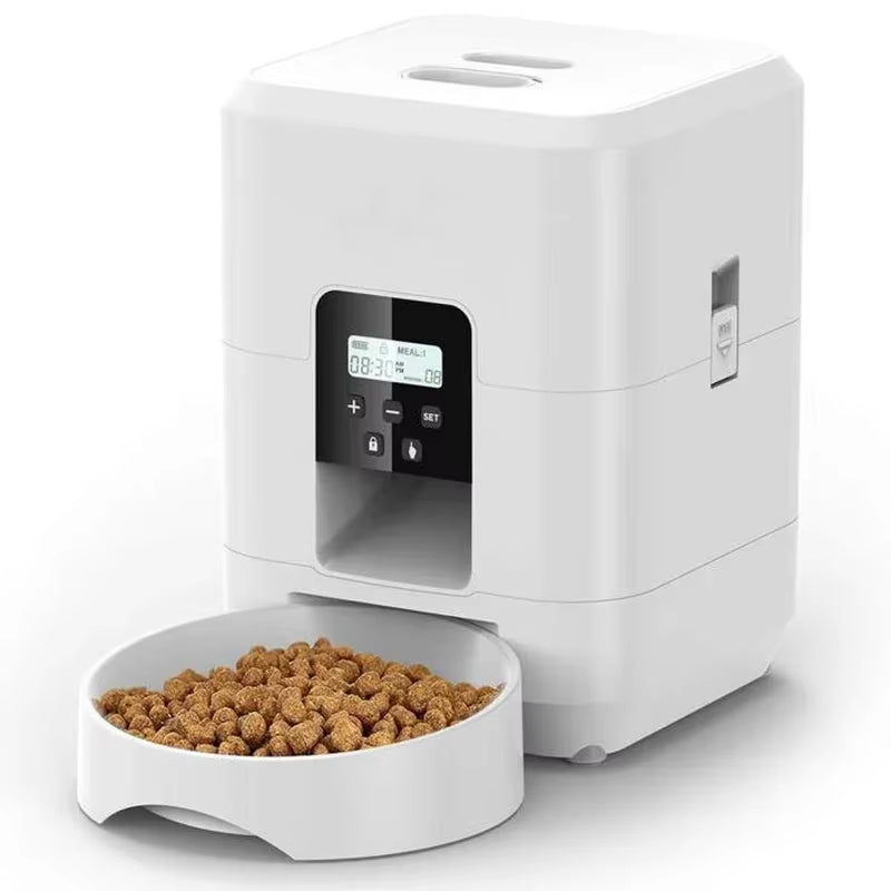 2L Automatic USB Push Button Pet Feeder with Timer - Smart Cat and Slow Dog Food Dispenser