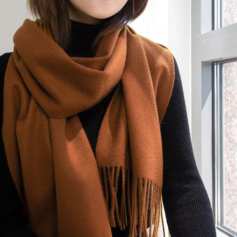 Elevate Your Winter Wardrobe with the Solidlove 100% Wool Scarf - The Ultimate Fashionable Poncho Wrap for Women