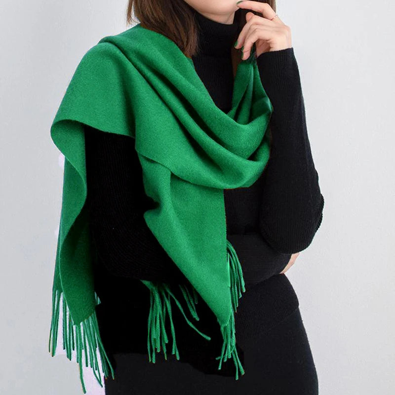 Elevate Your Winter Wardrobe with the Solidlove 100% Wool Scarf - The Ultimate Fashionable Poncho Wrap for Women