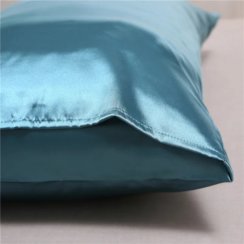Silk Satin Pillowcase for Hair Care and Comfort - Standard/Queen Size, 1 Piece