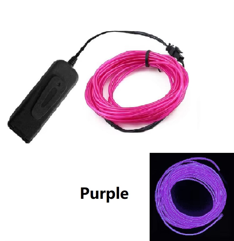 Multicolor EL Wire Neon Cable - 1M, 3M, 5M Lengths for Christmas, Dance Parties, and DIY Costumes with LED Strip and AA Battery Lamp