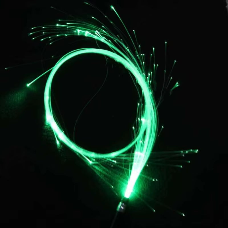 Rechargeable LED Fiber Optic Whip - Illuminated Flow Toy for Dance Parties and Rave Events