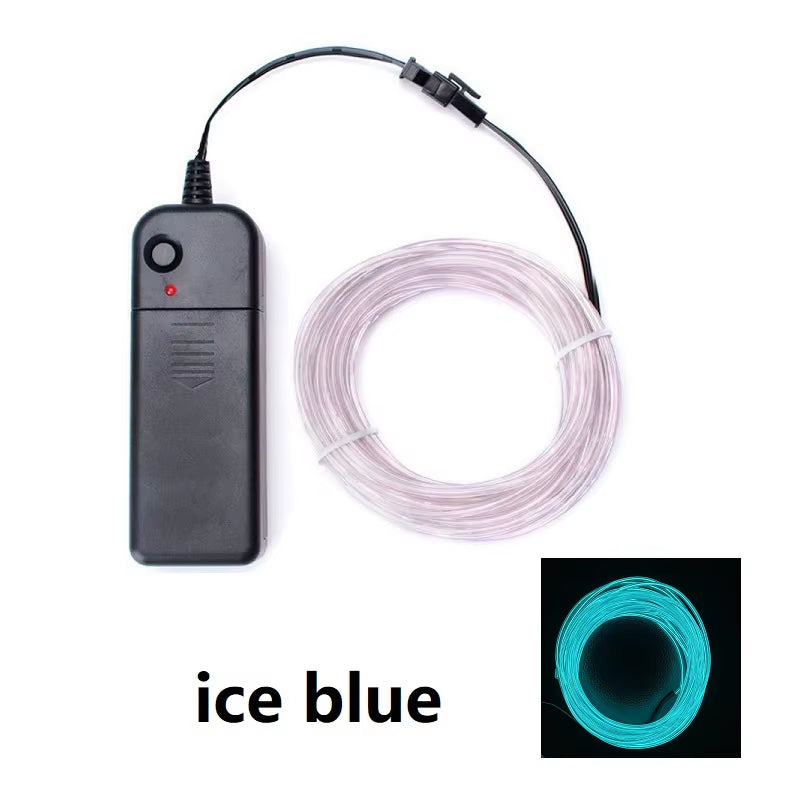 Multicolor EL Wire Neon Cable - 1M, 3M, 5M Lengths for Christmas, Dance Parties, and DIY Costumes with LED Strip and AA Battery Lamp