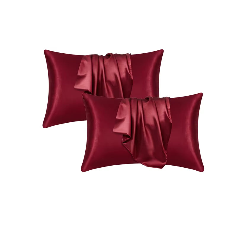Silk Satin Pillowcase for Hair Care and Comfort - Standard/Queen Size, 1 Piece
