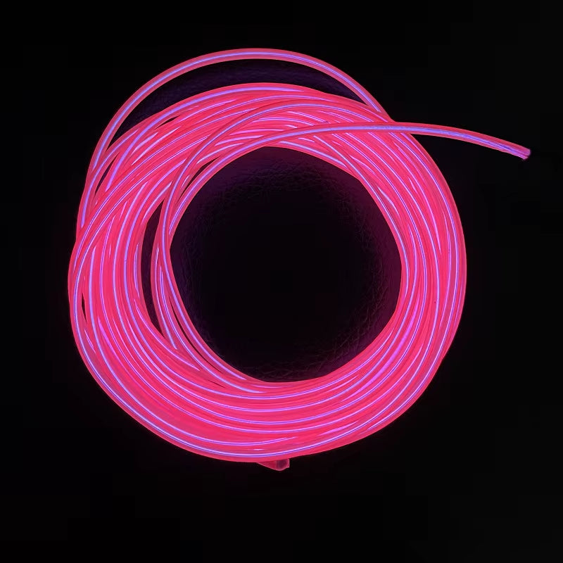 Multicolor EL Wire Neon Cable - 1M, 3M, 5M Lengths for Christmas, Dance Parties, and DIY Costumes with LED Strip and AA Battery Lamp