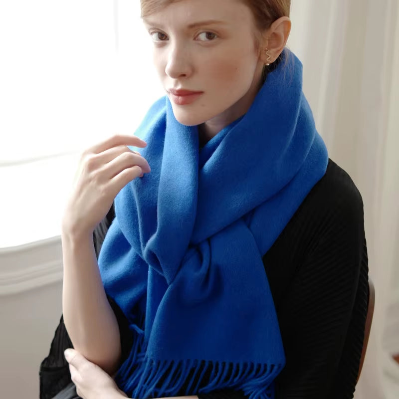Elevate Your Winter Wardrobe with the Solidlove 100% Wool Scarf - The Ultimate Fashionable Poncho Wrap for Women